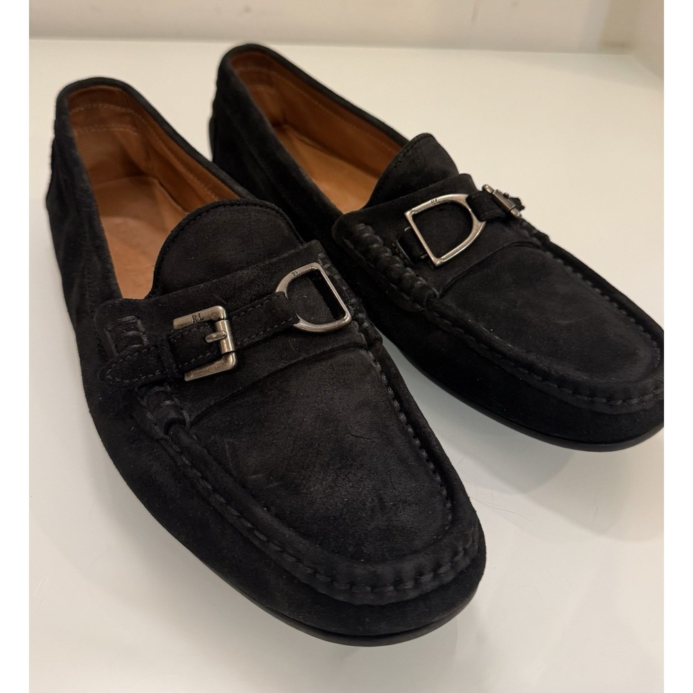 Ralph Lauren Suede Driving Loafers Men's 10 Leather sole - Picture 2 of 10